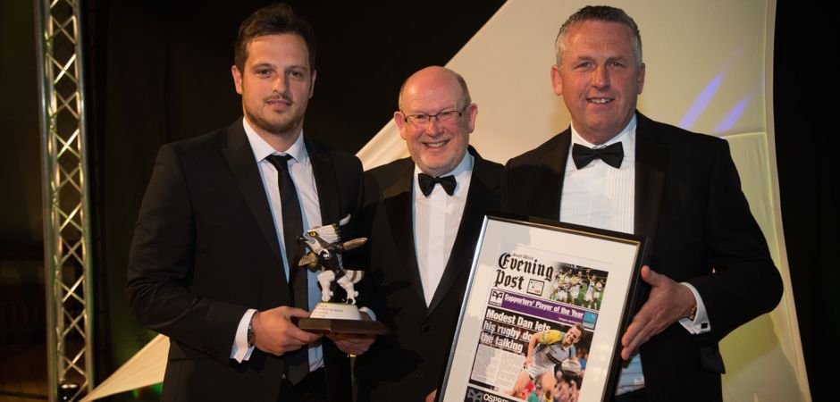 01.05.15 - Ospreys Awards Evening, Swansea - Dan Evans, winner of the Ospreys Supporters' Player of the Year Award